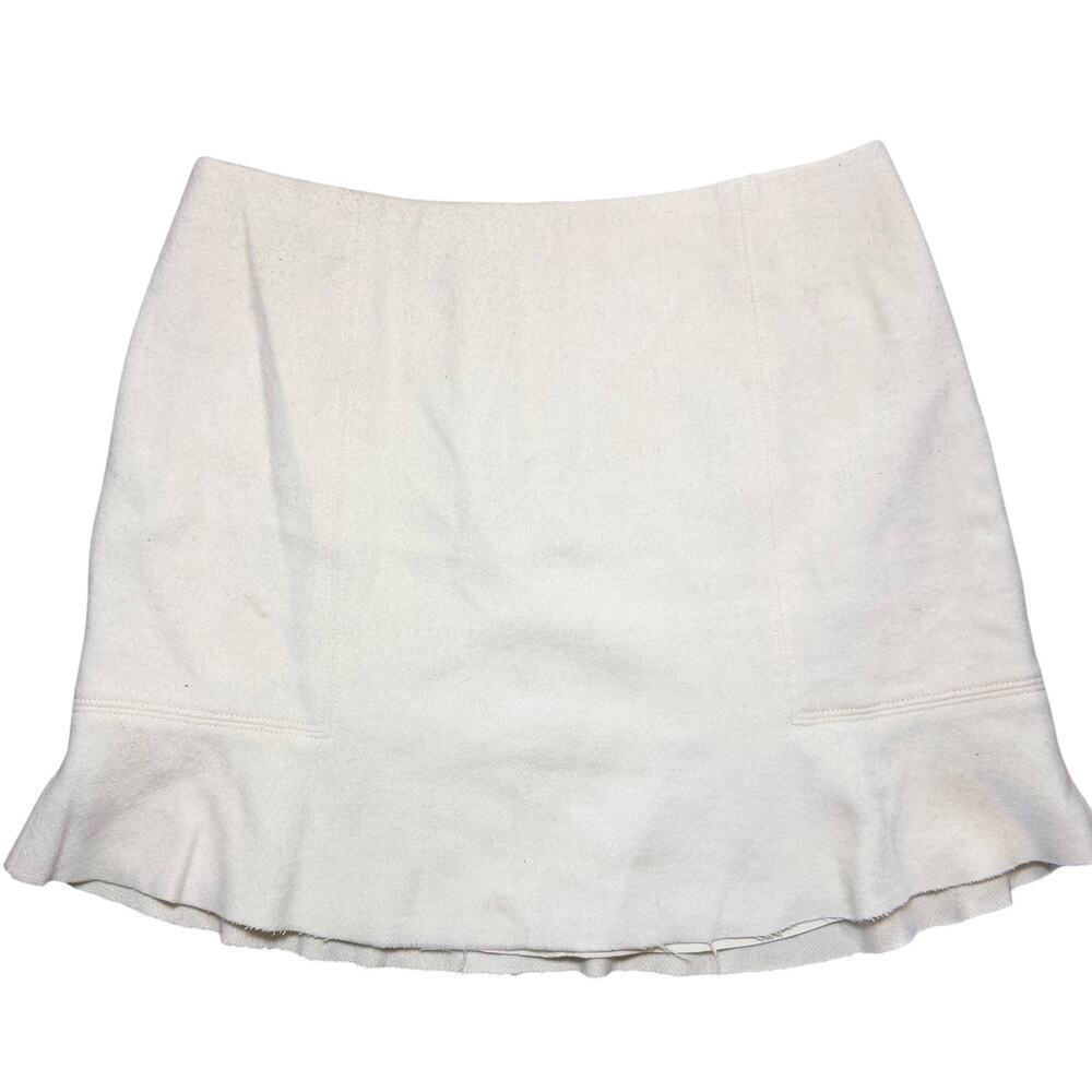 Madewell Cream Wool Skirt size 8 NWT